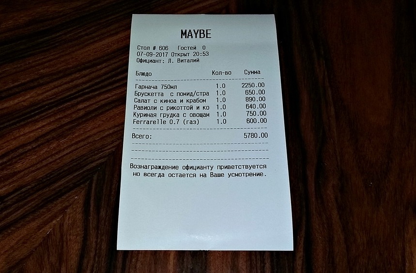 Москва на тарелке. Ресторан Maybe