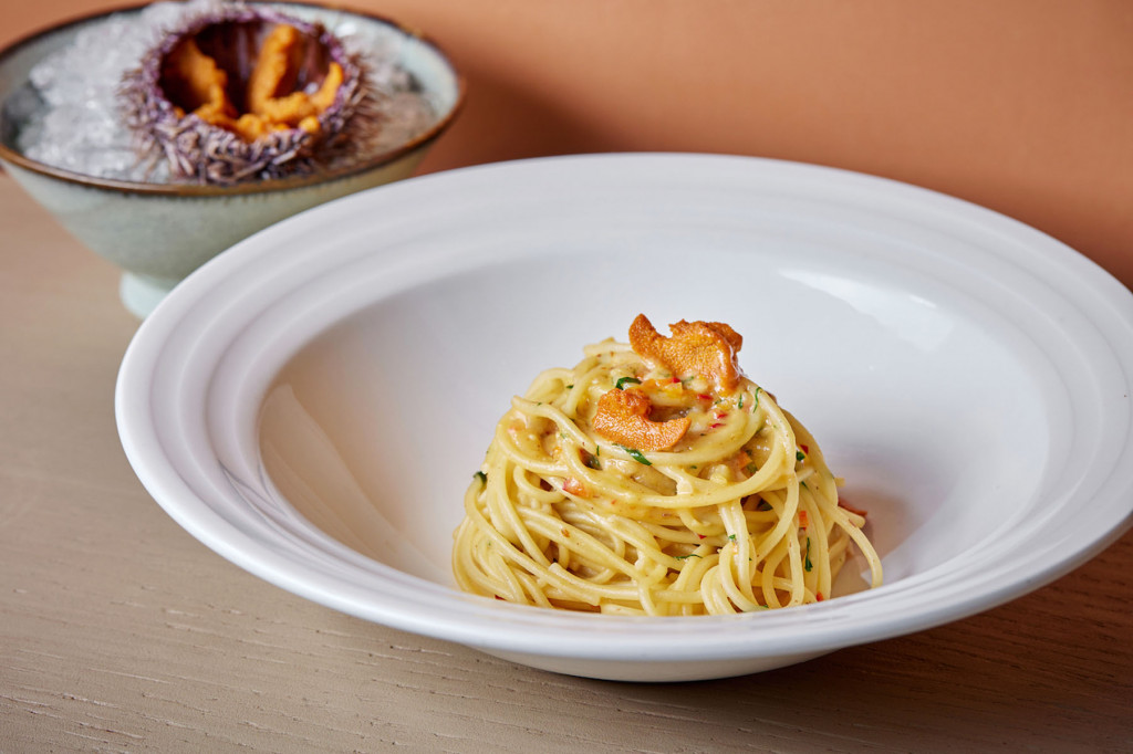 Спагетти с икрой морского ежа