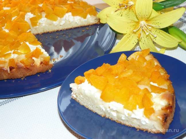 Пирог с зерновым творогом и персиками - фотография № 6