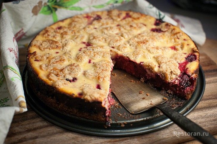 Овсяный пирог с творогом и ягодами - фотография № 15
