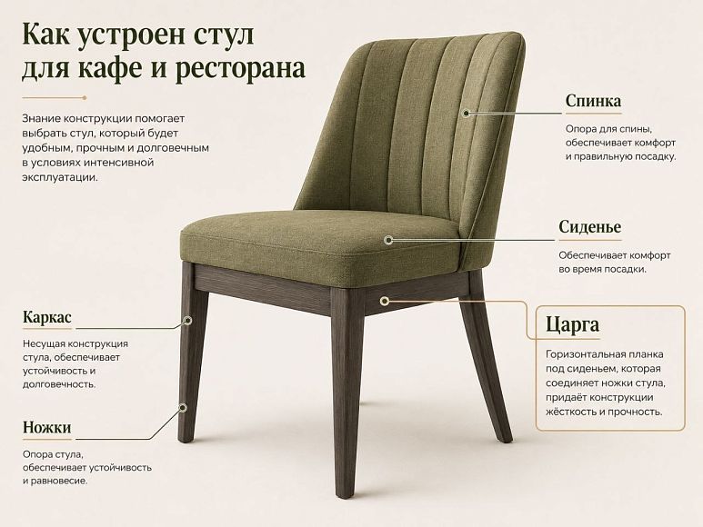Почему стул для ресторана нельзя выбирать как домашний: 7 параметров, которые влияют на срок службы