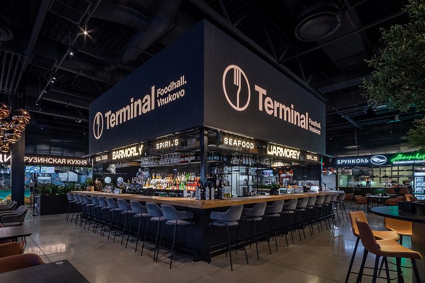Terminal Foodhall. Vnukovo открытие нового фуд-холла Терминал Фудхолл Внуково