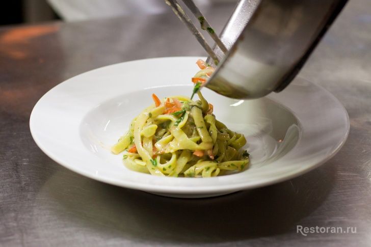 Феттучини-шпинат с креветками и пармской ветчиной из ресторана Osteria Numero Uno - фотография № 20