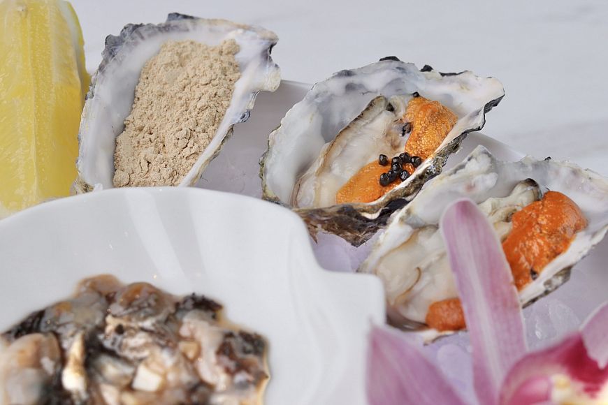 Atlantica Seafood блюда из морепродуктов остров Русский бухта Воевода