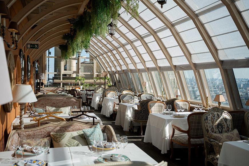 Buono панорамный ресторан Боно Radisson Collection Hotel Moscow блюда с лисичками
