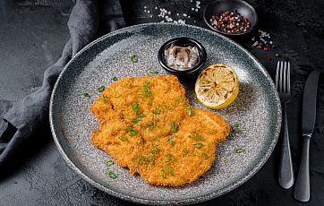 Куриный шницель с грибным соусом