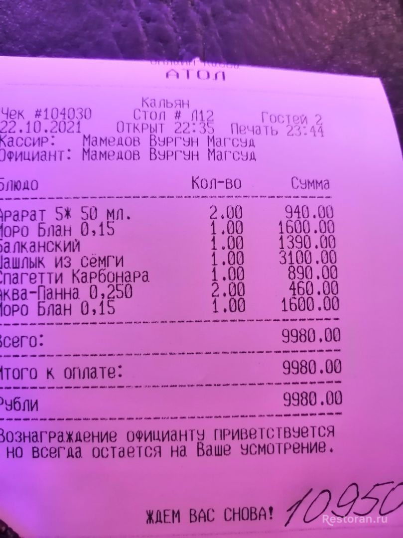 Отзыв о ресторане БанкетХолл Дом приёмов и торжеств ИМПЕРИЯ